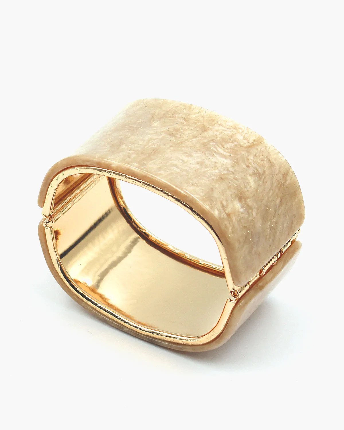 Sparkling Finished Resin Hinged Bangle