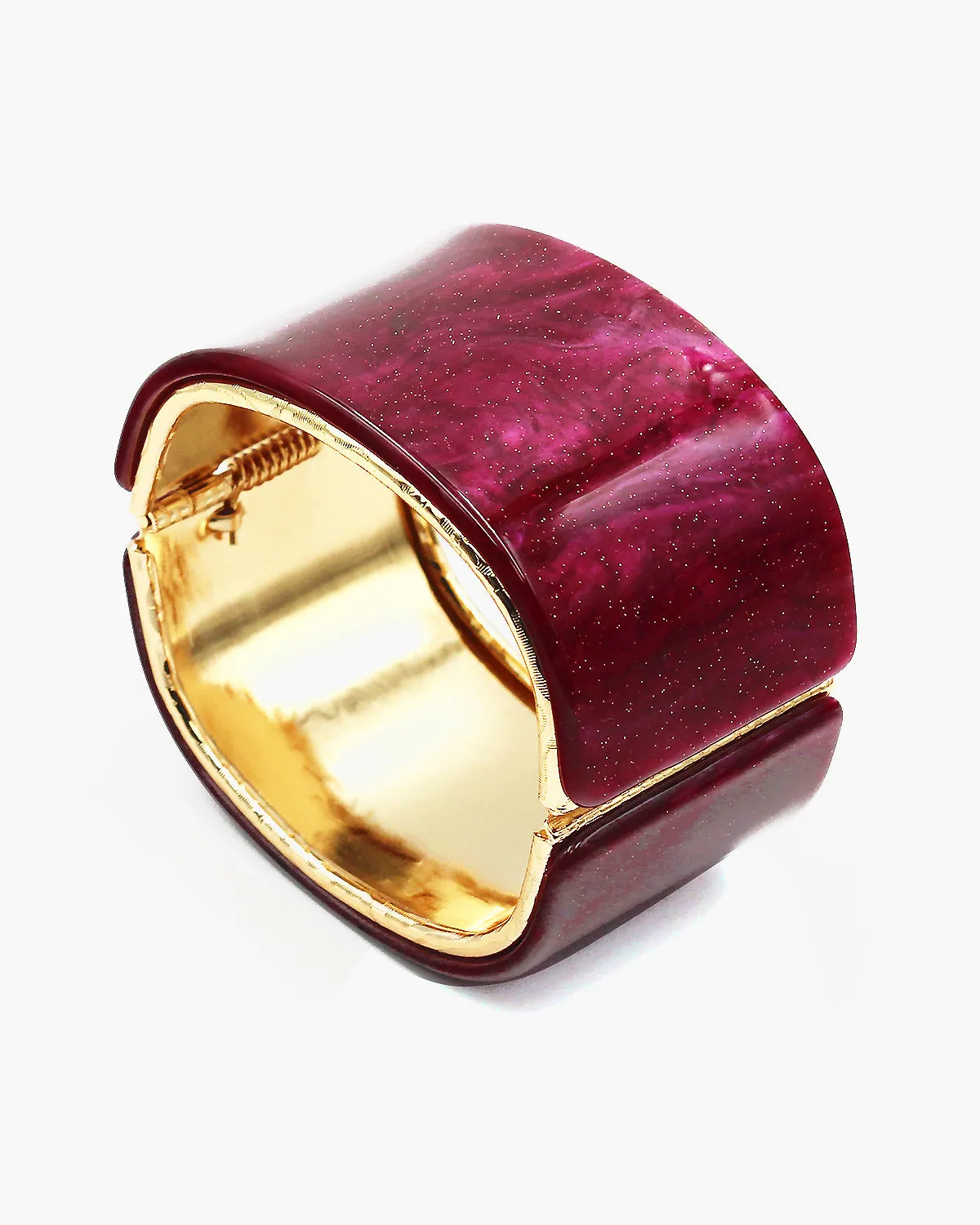 Sparkling Finished Resin Hinged Bangle