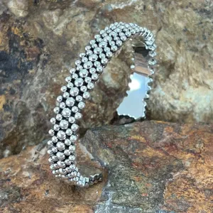 Sterling Silver 5 Row Cuff Bracelet by Artie Yellowhorse
