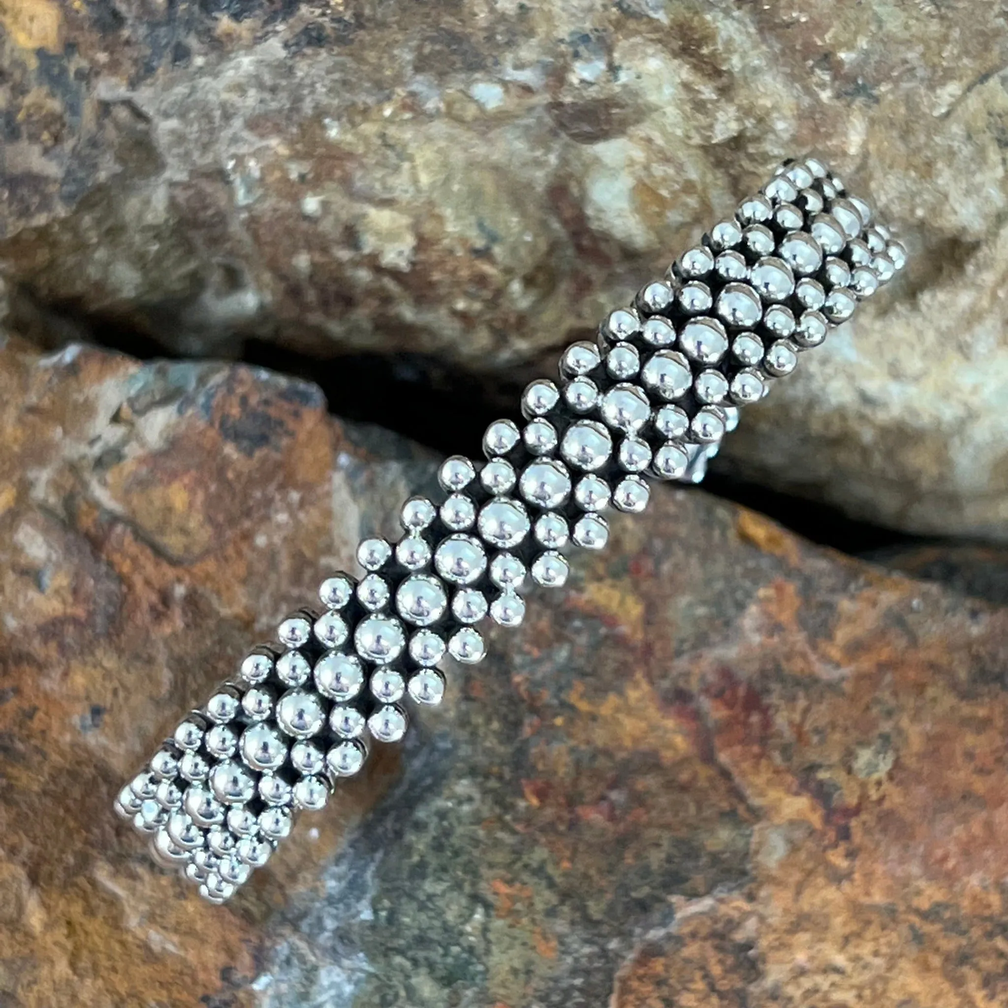Sterling Silver 5 Row Cuff Bracelet by Artie Yellowhorse