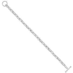 Sterling Silver 6mm Anchor Chain T-Bar Ladies Bracelet