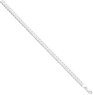 Sterling Silver 7mm Flat Curb Bracelet