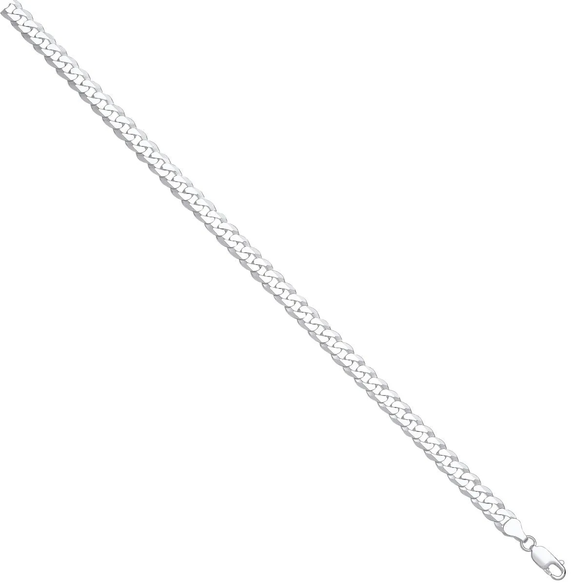 Sterling Silver 7mm Flat Curb Bracelet