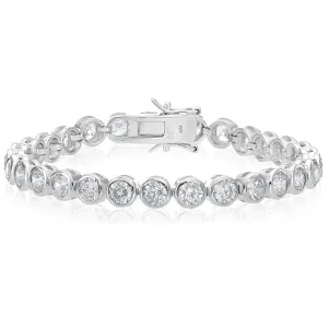 Sterling Silver Classic Bezel Set CZ Tennis Bracelet, 7 inch Length