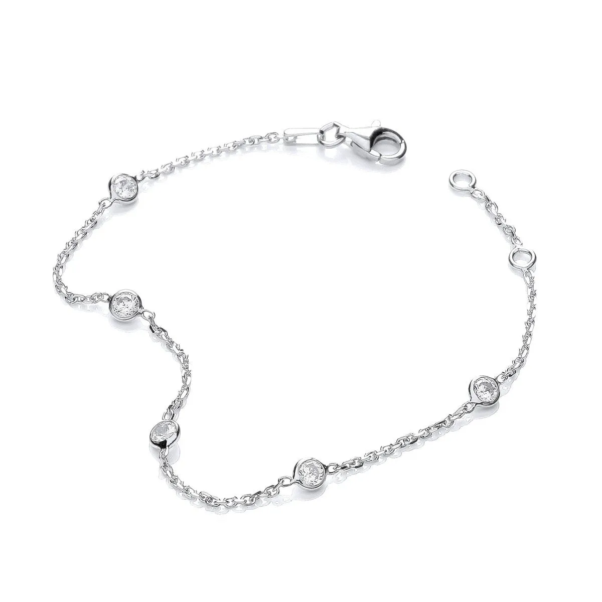 Sterling Silver Rubover CZ Bracelet