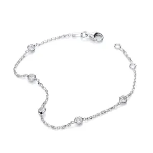 Sterling Silver Rubover CZ Bracelet