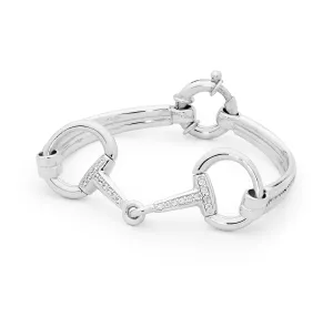 Sterling Silver Stone Set Fitted Bit Bracelet
