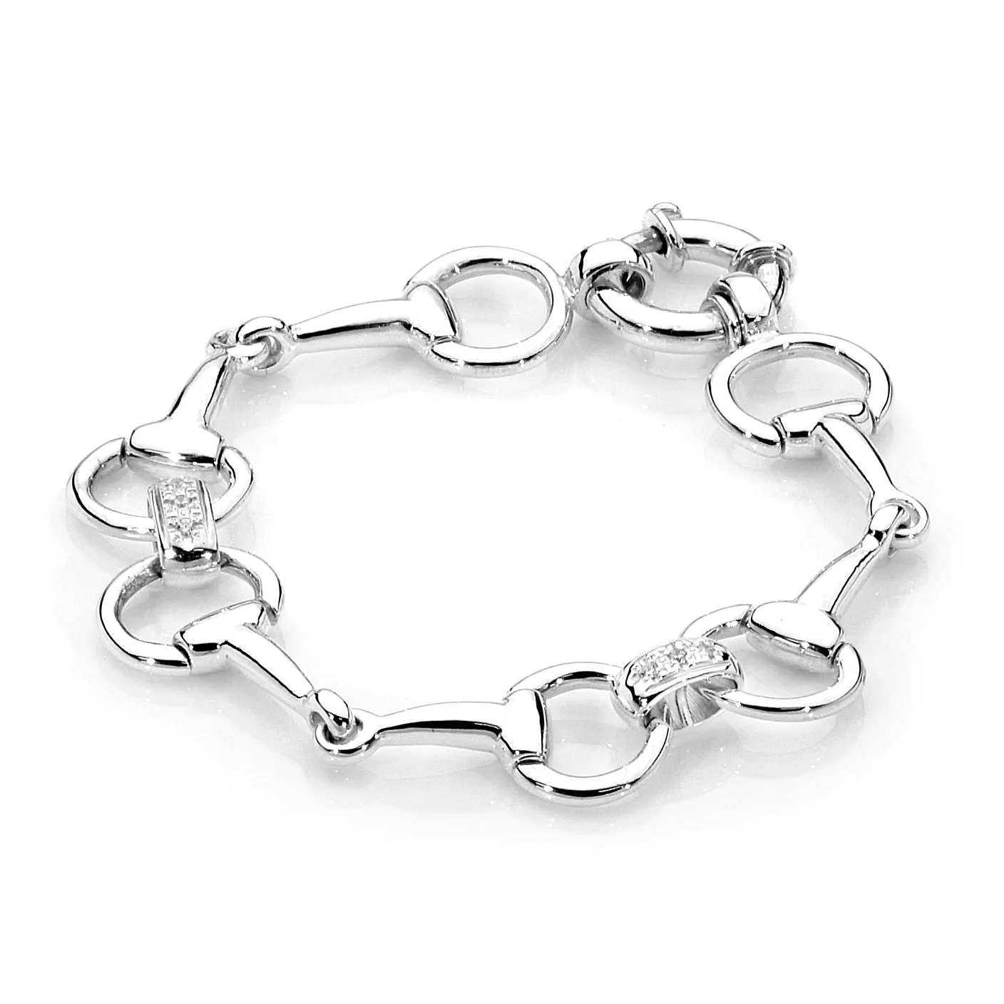 Sterling Silver Timeless Bit and Stone Set Bracelet