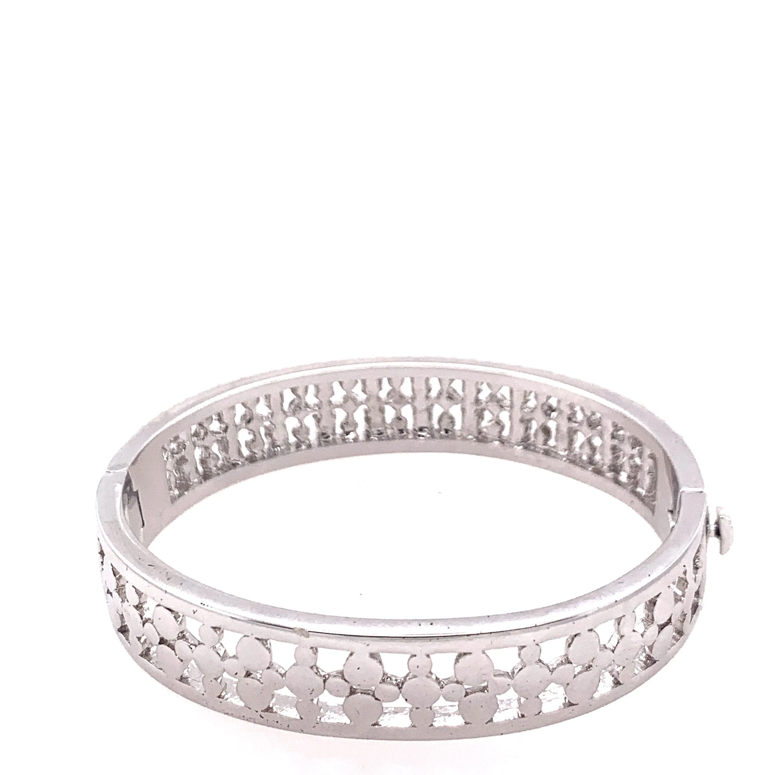 Swarovski Crystal and Sterling Silver Bangle Bracelet
