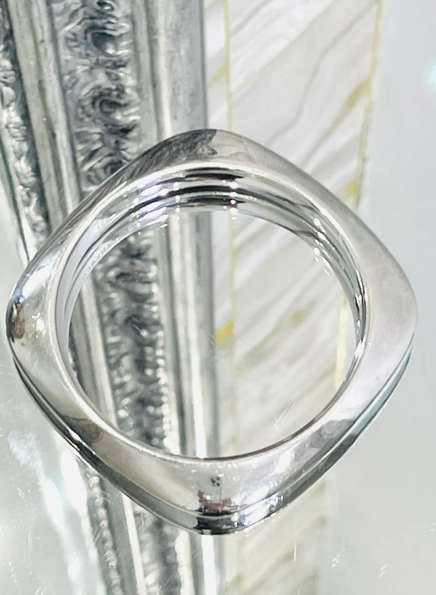 Tiffany & Co Silver Square Cushion Bangle